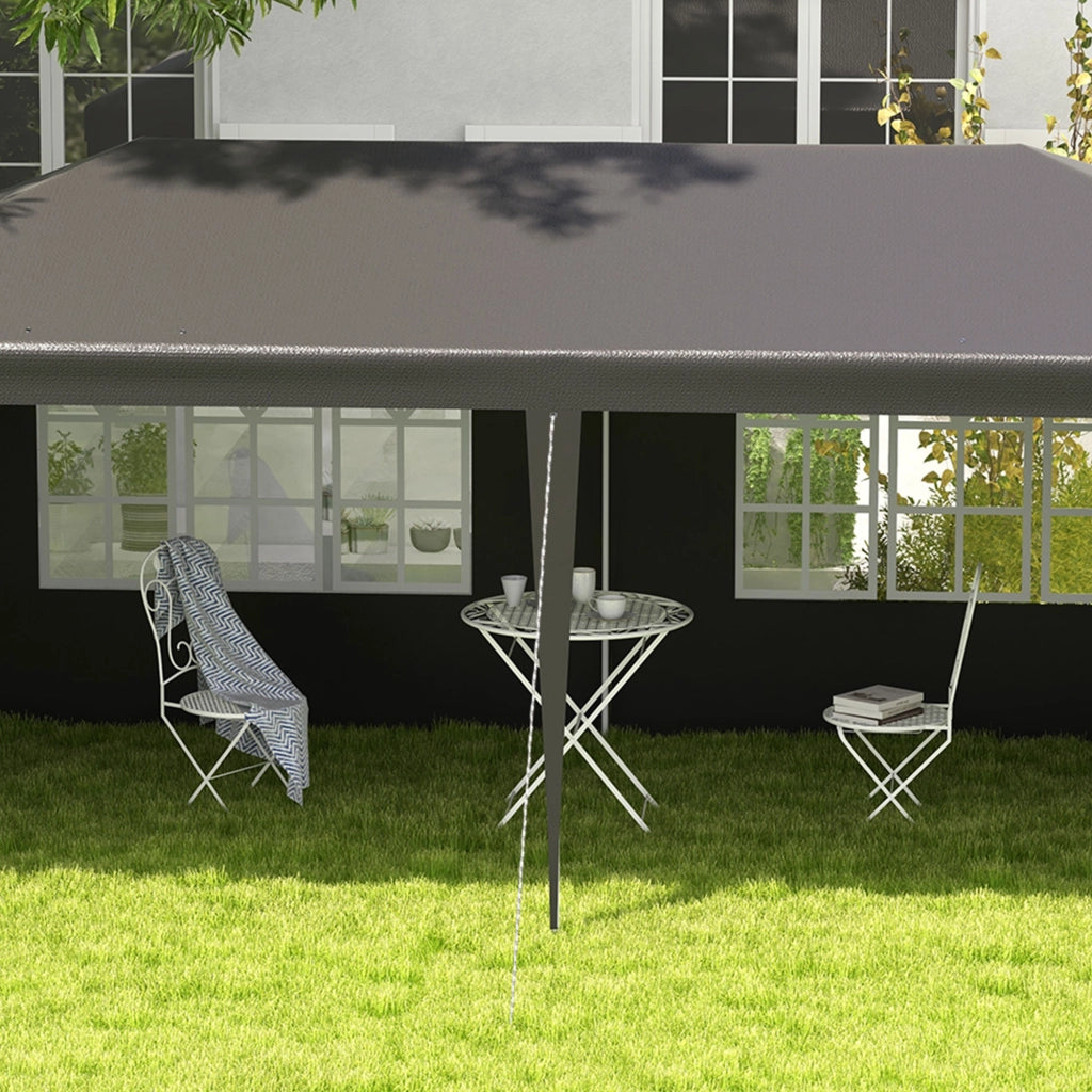 Gazebo da Giardino 6x3m con 4 Paredi e 2 Finestre ¨C zephmum ¨C Grigio