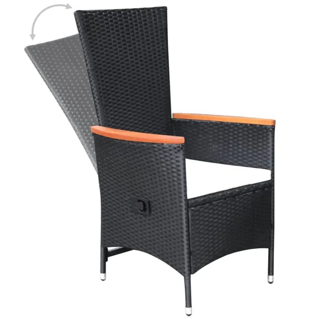 Set Mobili da Pranzo per Giardino 5 pz Nero 3068760