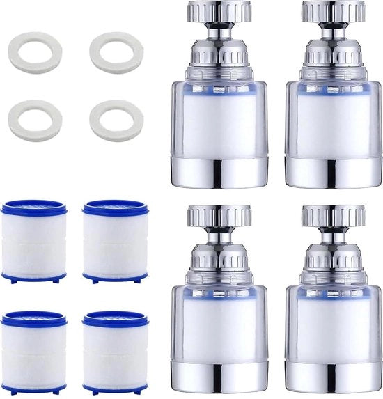 4 pezzi Filtro per l'acqua decalcificante rubinetto - rubinetto a vite per filtro - trasparente - per cucina casa bagno doccia