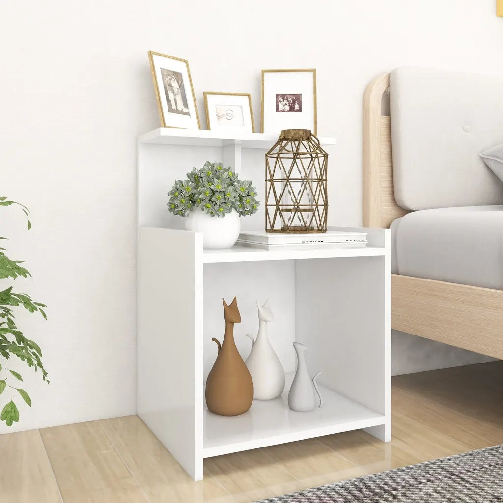 Comodini 2 pz Bianchi 40x35x60 cm in Legno Multistrato 806176