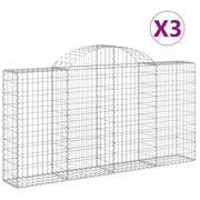 Cesti Gabbioni ad Arco 3 pz 200x30x100/120 cm Ferro Zincato