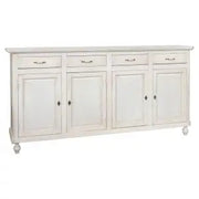 Credenza base napoletana Shabby chic 4 ante bianco anticato con maniglie in ceramica