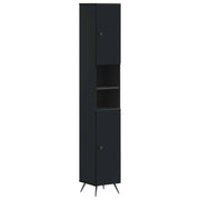 Armadio da Bagno con Ripiano Aperto BREDA Nero 30 x 31 x 190 cm 897476