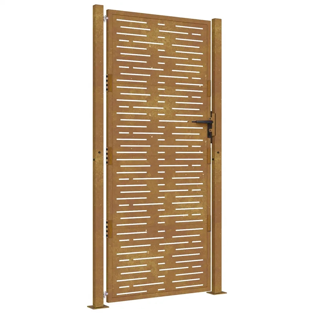Cancello da Giardino 105x180 cm Acciaio Corten Design Quadrato