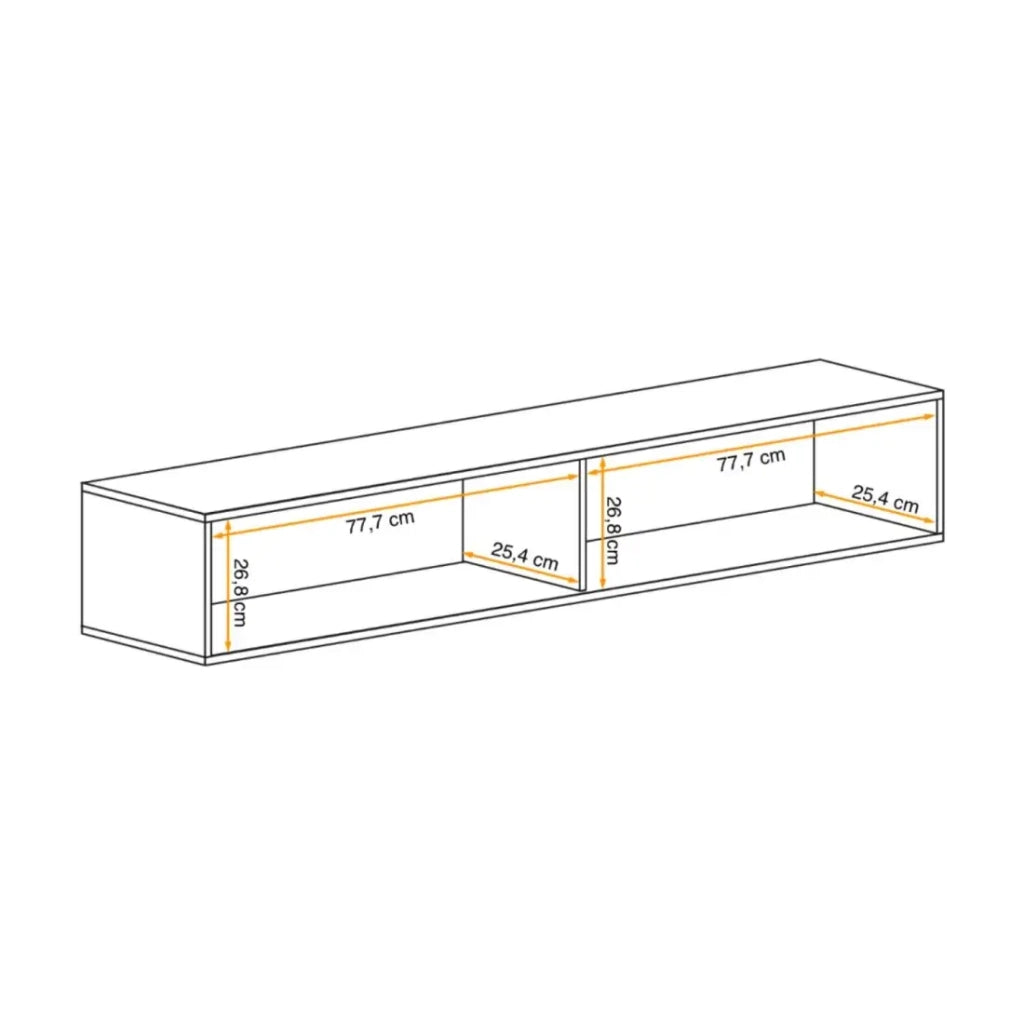 Vetrina FLY orizzontale – 1 anta a ribalta con LED – Rovere chiaro