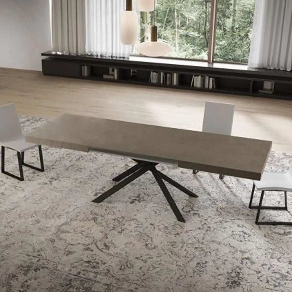 Tavolo allungabile 160/244x80 cm Niket tortora gambe antracite
