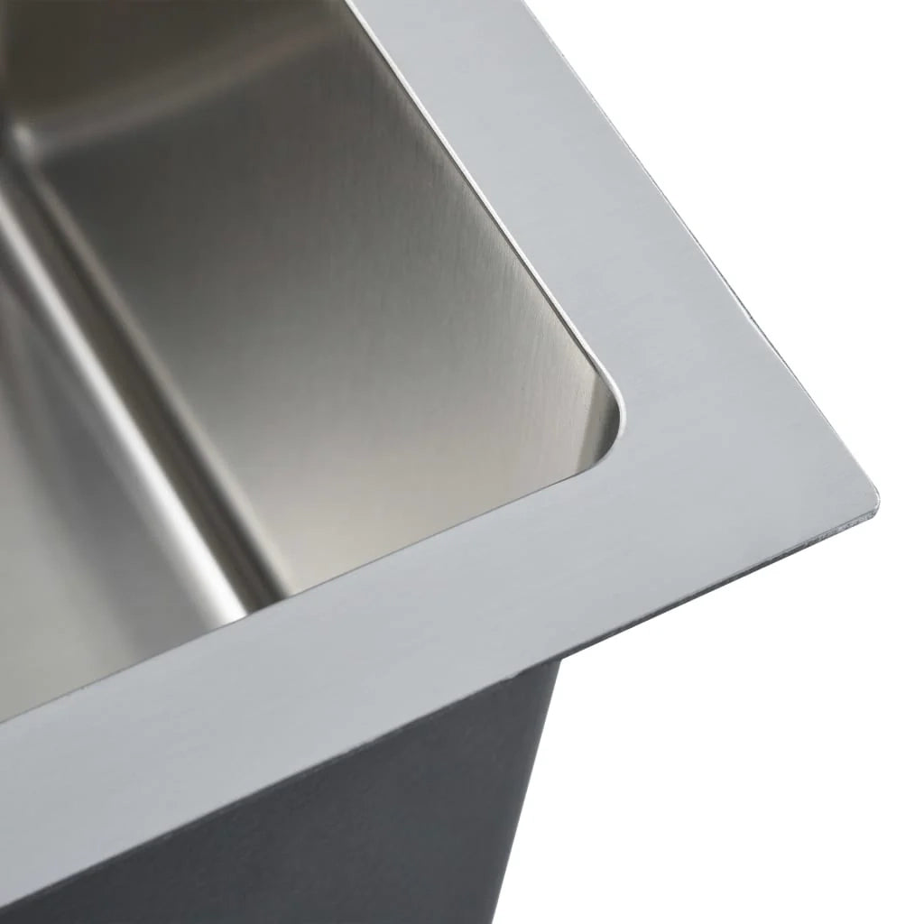 Lavello da cucina lavello da incasso per interni domestici montaggio dall'alto o dal basso resistente ai graffi e agli urti 71,5 x 44 cm acciaio inox 02_0002477