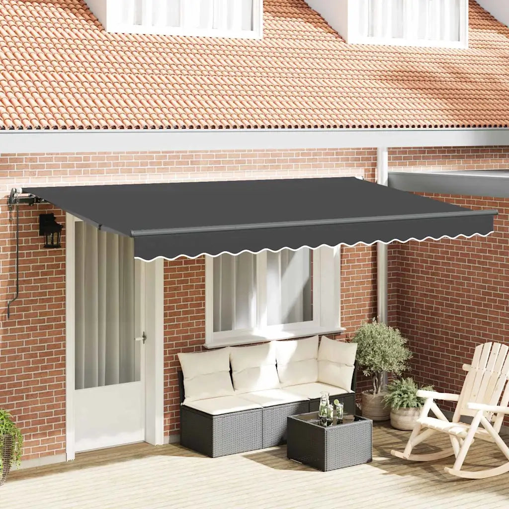 vidaXL Tenda Retrattile Antracite 400 x 200 cm Poliestere e Alluminio