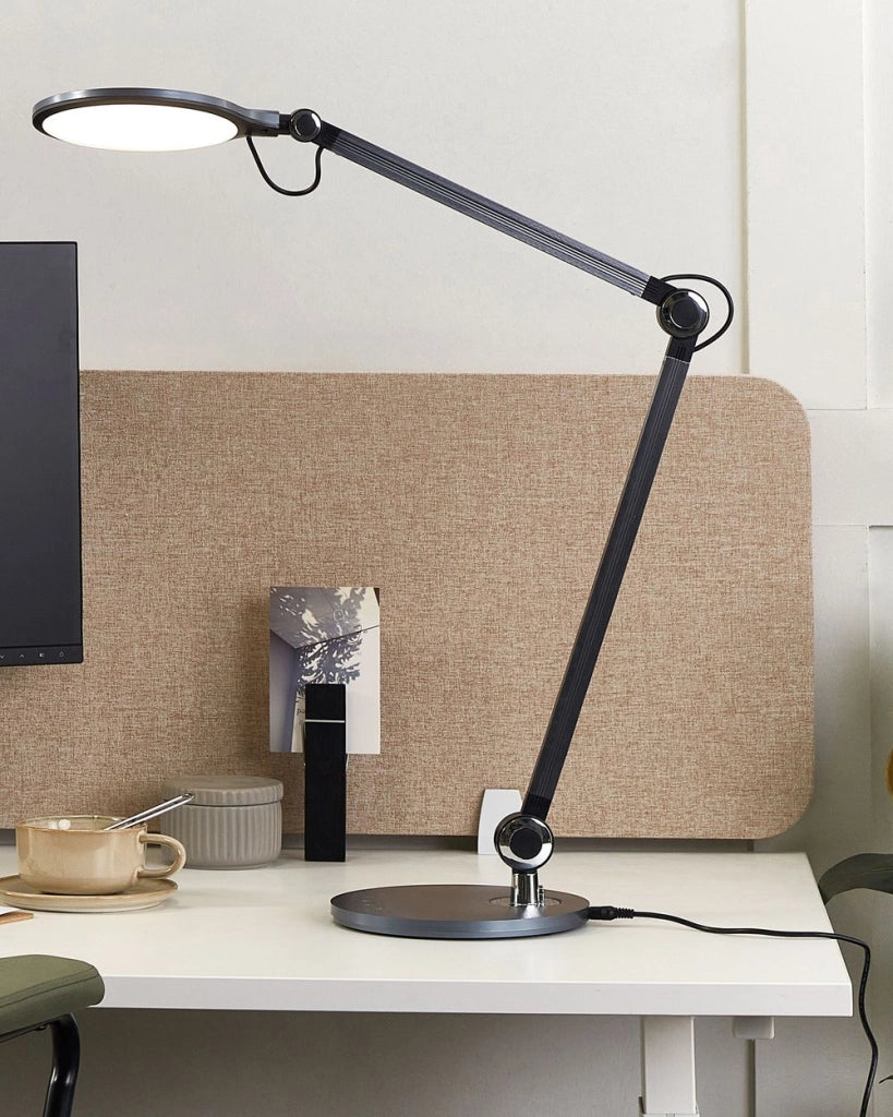Lampada da tavolo nero LED tocco touch intensità regolabile ufficio cameretta stile moderno