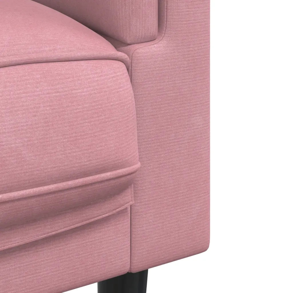 Set di Divani 3 pz con Cuscini Rosa in Velluto