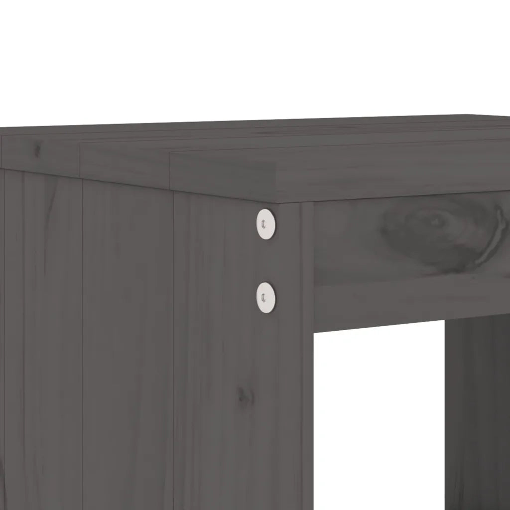 Set da Pranzo per Giardino 5pz Grigio in Legno Massello di Pino 3157711