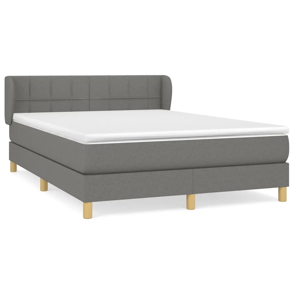 Giroletto a Molle con Materasso Grigio Scuro 140x190 cm Tessuto 3126798