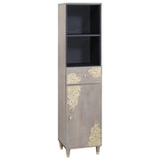 Mobiletto da bagno moderno con cassetto 38 x 33 x 160 cm design elegante e raffinato in legno massello di mango grigio 02_0057888
