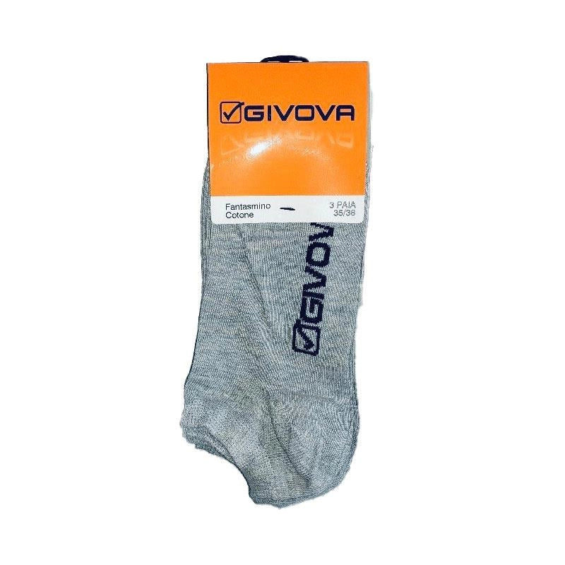 GIVOVA CALZA FANTASMINO TAGLIA 39/42 DA UOMO MAGLIA JERSEY IN COTONE - 3 PAIA GRIGIO