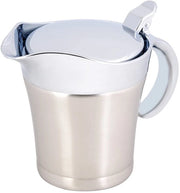 Ciotola in acciaio inossidabile - contenitore per latte con coperchio - ciotola per salse doppia parete isolata - contenitore per servire salse - formato 450ml - peso 411g