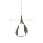 SOSPESI-E27M C Sospensione vetro 1 luce color cristallo attacco E27 diam.20cm senza base