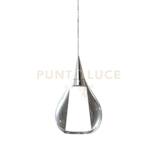 SOSPESI-E27M C Sospensione vetro 1 luce color cristallo attacco E27 diam.20cm senza base