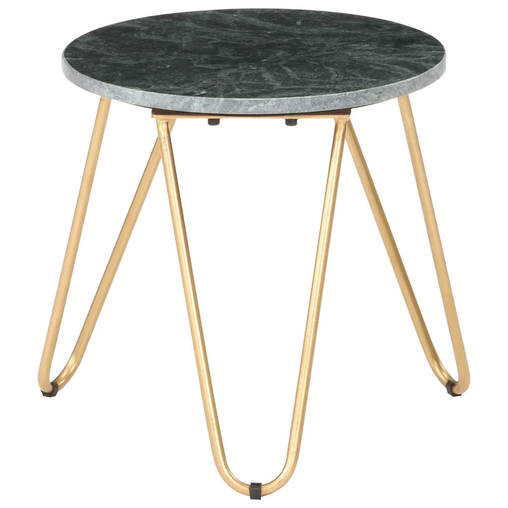 Tavolino da Salotto Verde 40x40x40 cm Pietra Vera Testura Marmo 286444