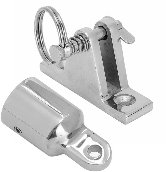 Montaggio Fitting per Bimini Top in Acciaio Inossidabile 316 - 22mm - Hardware per Esercizio di Apertura - Piastra di Scharniere - Occhiello - Elettrodo di Fine