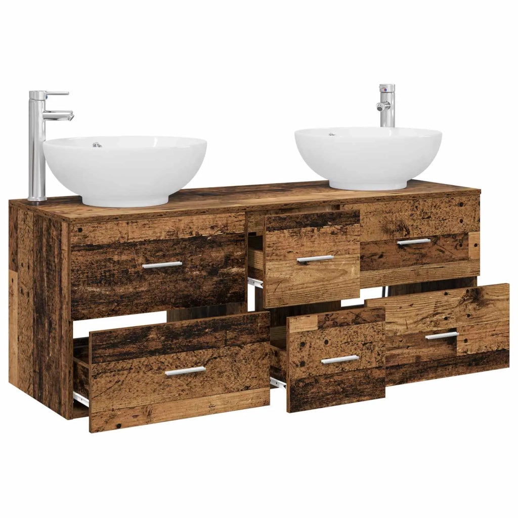 Set di mobili per il bagno 3 pz Legno antico 3405913