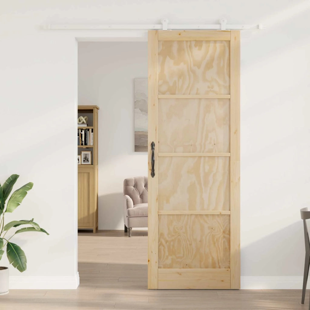 Porta scorrevole Naturale e Bianco 83 x 232 cm