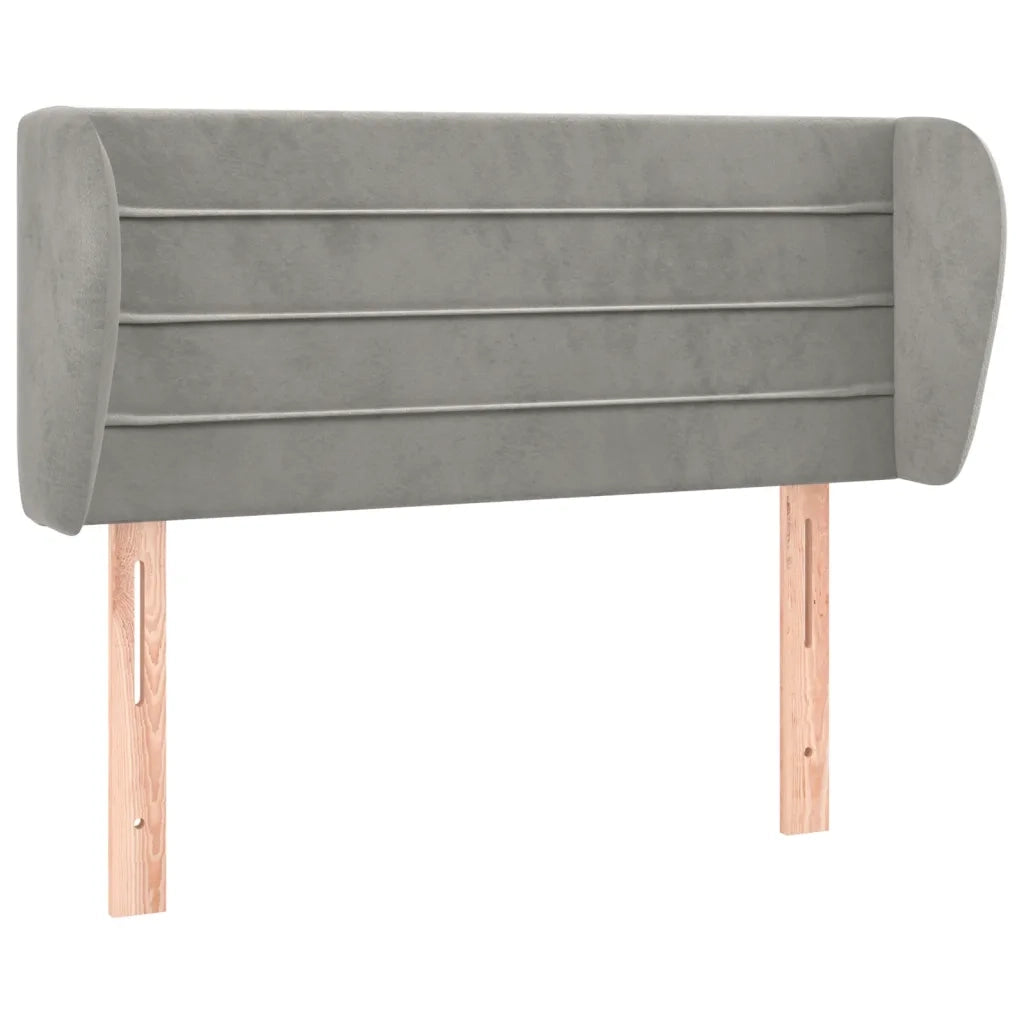 Testiera ad Orecchio Grigio Chiaro 83x23x78/88 cm in Velluto 3117314
