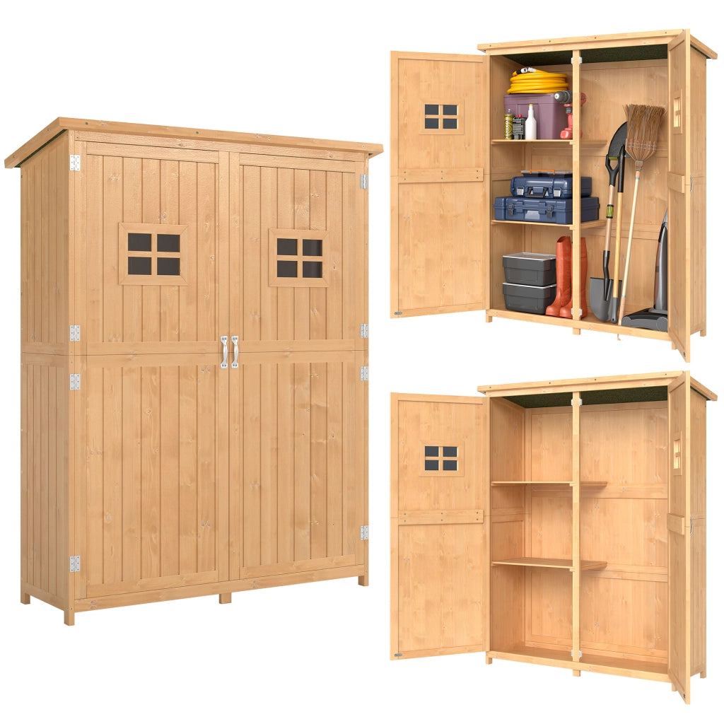 Armadio da Giardino in Legno ¨C zephmum ¨C 127.5x50x164 cm Natural