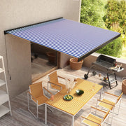 Tenda a Cassonetto Manuale 350x250 cm Blu e Bianca cod mxl 19165