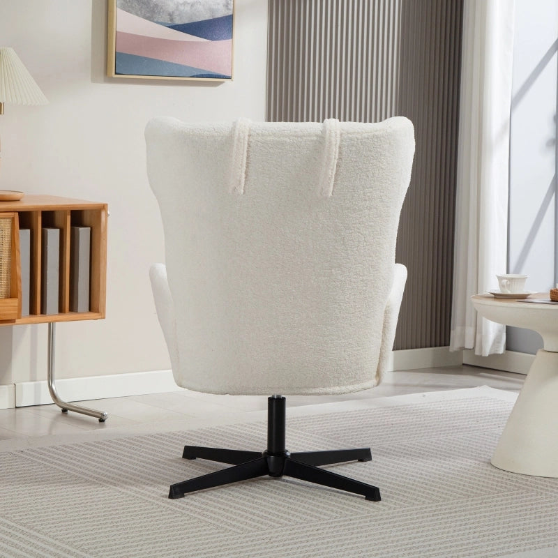 POLTRONA Girevole 74x86,5x102 cm Bianco crema in metallo
