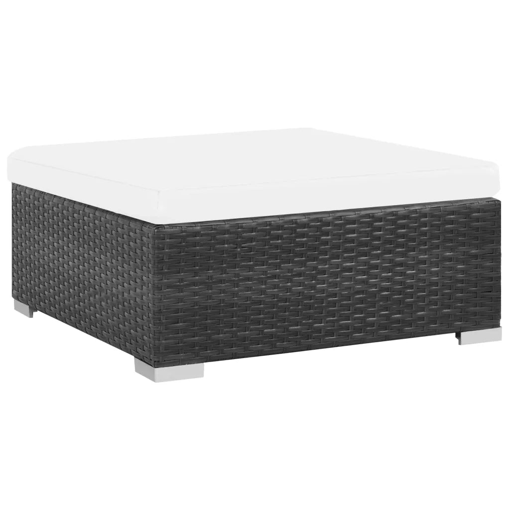 Set Divani da Giardino 7 pz con Cuscini in Polyrattan Nero 44596
