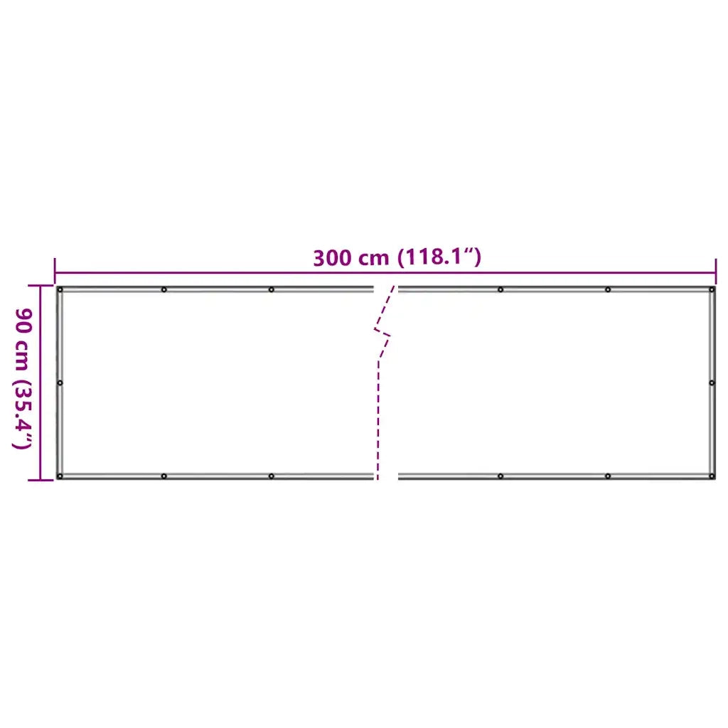 Paravento da Balcone Antracite 300x90 cm in PVC