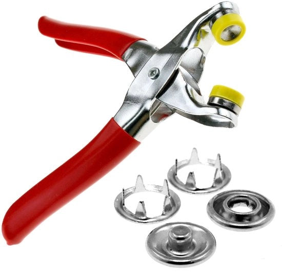 Kit di fissaggio per abbigliamento - Asta di fissaggio - 100 pezzi - Punte in gomma - Resistente all'ossidazione - Per camicie/jeans/giacche - Snaptool