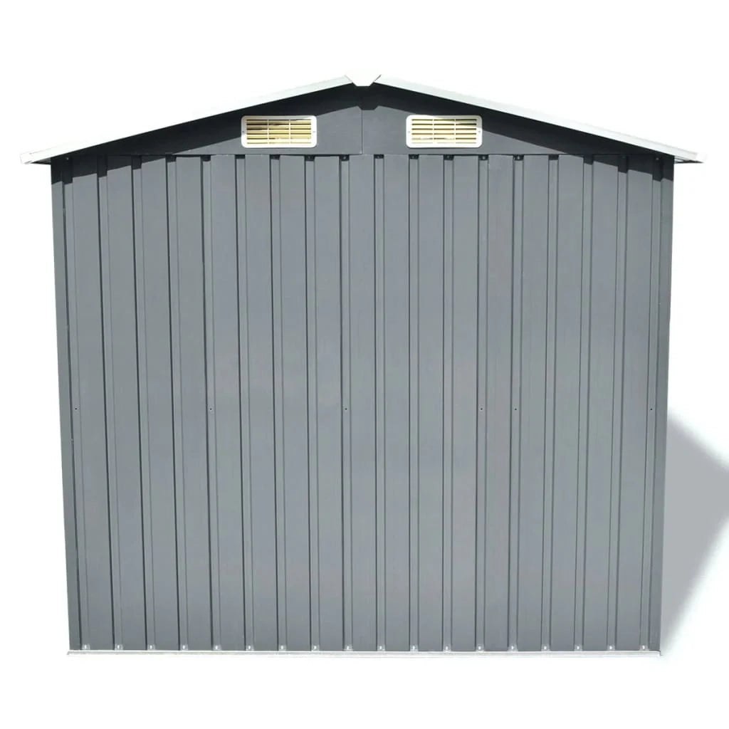 Casetta da giardino cabina ripostiglio capanno da esterno capanno per attrezzi metallo robusto 204 x 132 x 186 cm grigio 02_0022388