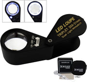Verglassio con luce LED UV - 20x Ampliamento - 21 mm Lente Optica - Attrezzatura per Gioielli e Pietre Preziose