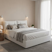 Letto Matrimoniale Hanoi, Letto Matrimoniale Materasso Incluso Made in Italy, Bianco