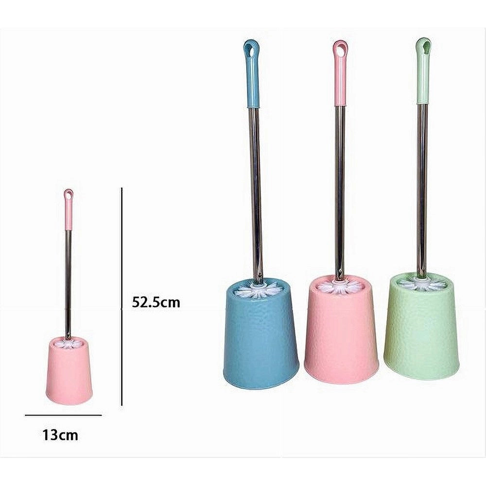 Trade Shop - Portascopino Rotondo Colorato Lavorato Per Bagno Wc Toilette Con Scopino 79466 -