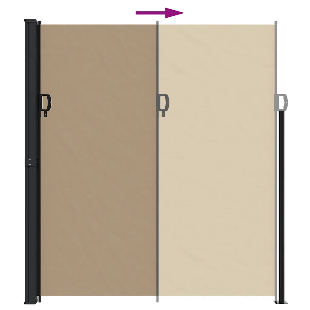 Tenda da Sole Laterale Retrattile-Tenda parasole per giardino Tortora 220x500 cm