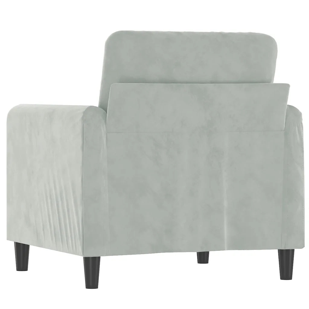 Poltrona-Divano Sedia Grigio Chiaro 60 cm Velluto 441741