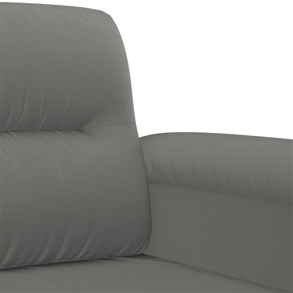 Set Divani 3 pz con Cuscini Grigio Scuro in Tessuto Microfibra 3202346