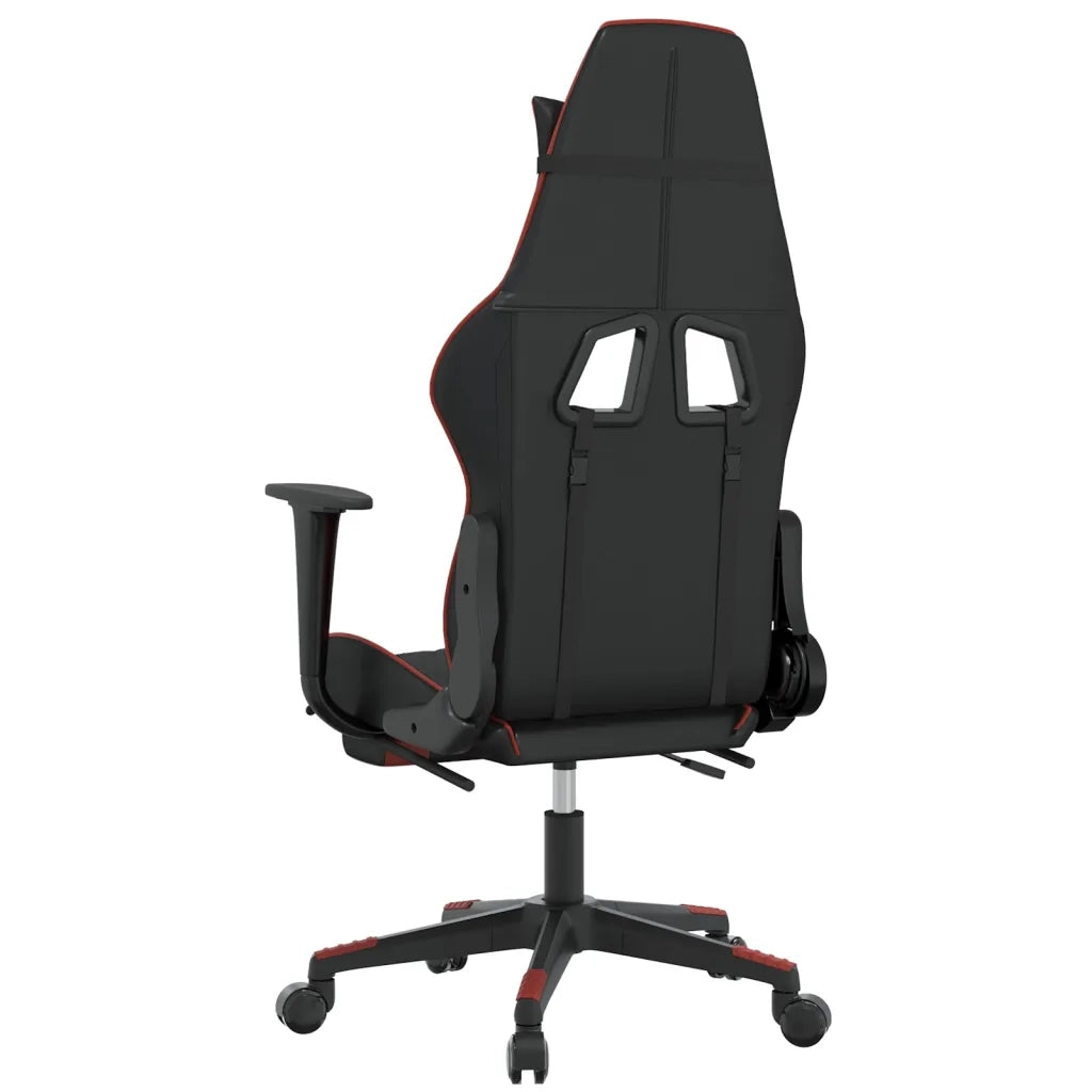 Sedia da Gaming | Sedia da e-sports con Poggiapiedi Nero e Rosso in Similpelle