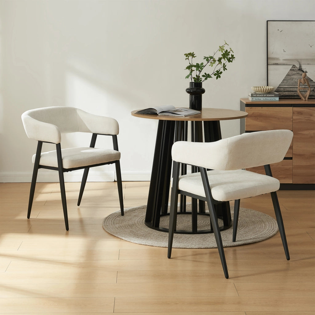 Set Kohlmand di 6 Sedie Imbottite da Sala Pranzo con Rivestimento in Tessuto - Beige [en.casa]