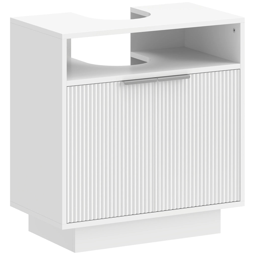 Mobile Sottolavabo Bagno con Ripiano Regolabile ¨C Zephmum ¨C Legno 60x33x63 cm Bianco