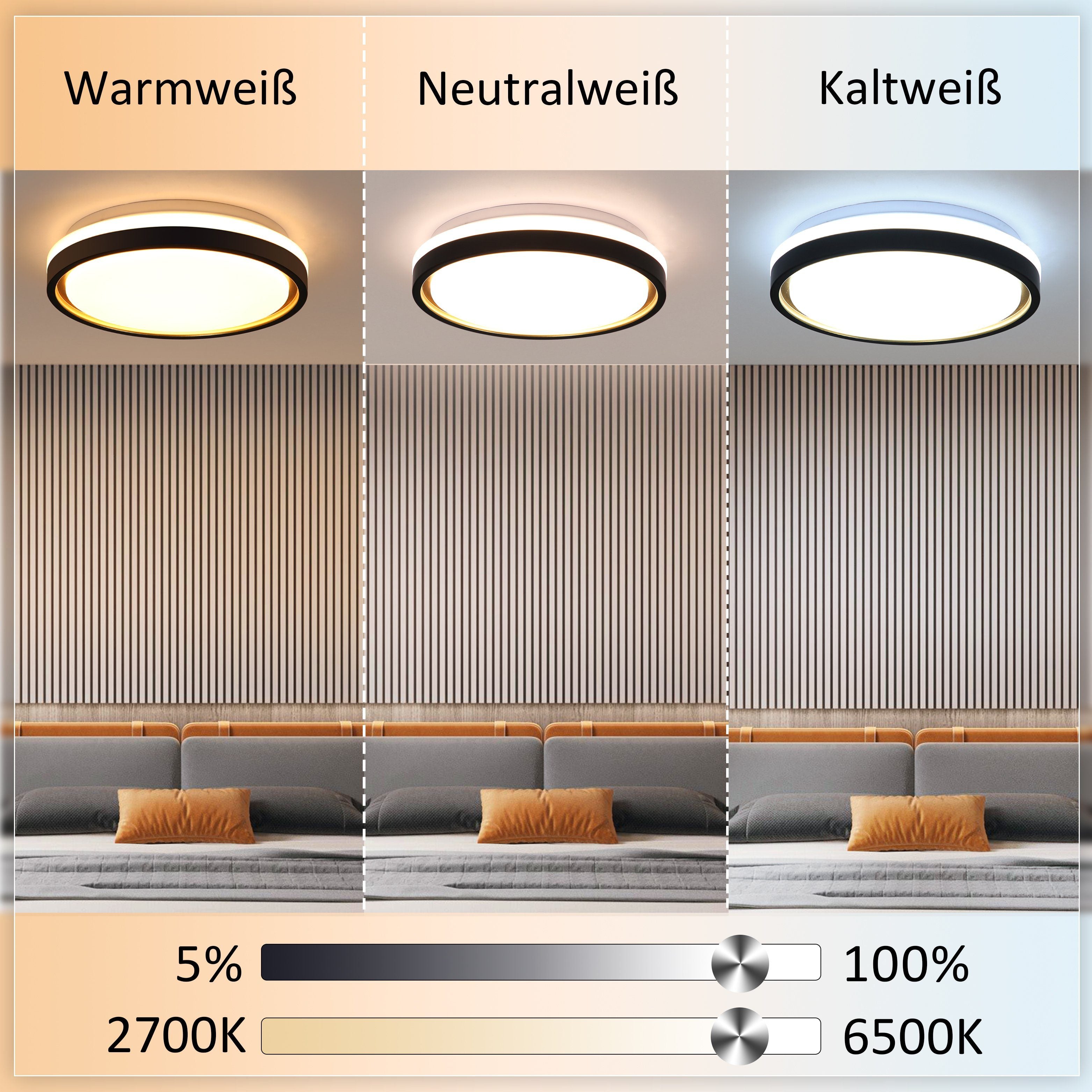 ZMH Lampada da soffitto plafoniera LED dimmerabile telecomando moderna 30 cm per soggiorno corridoio