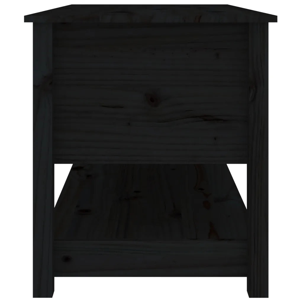Tavolino da Salotto Nero 102x49x55 cm in Legno Massello di Pino cod mxl 27128