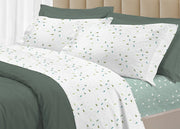Completo Lenzuola Letto 100% Cotone Made Italy 3027 Disegno Goccia - Matrimoniale - Verde