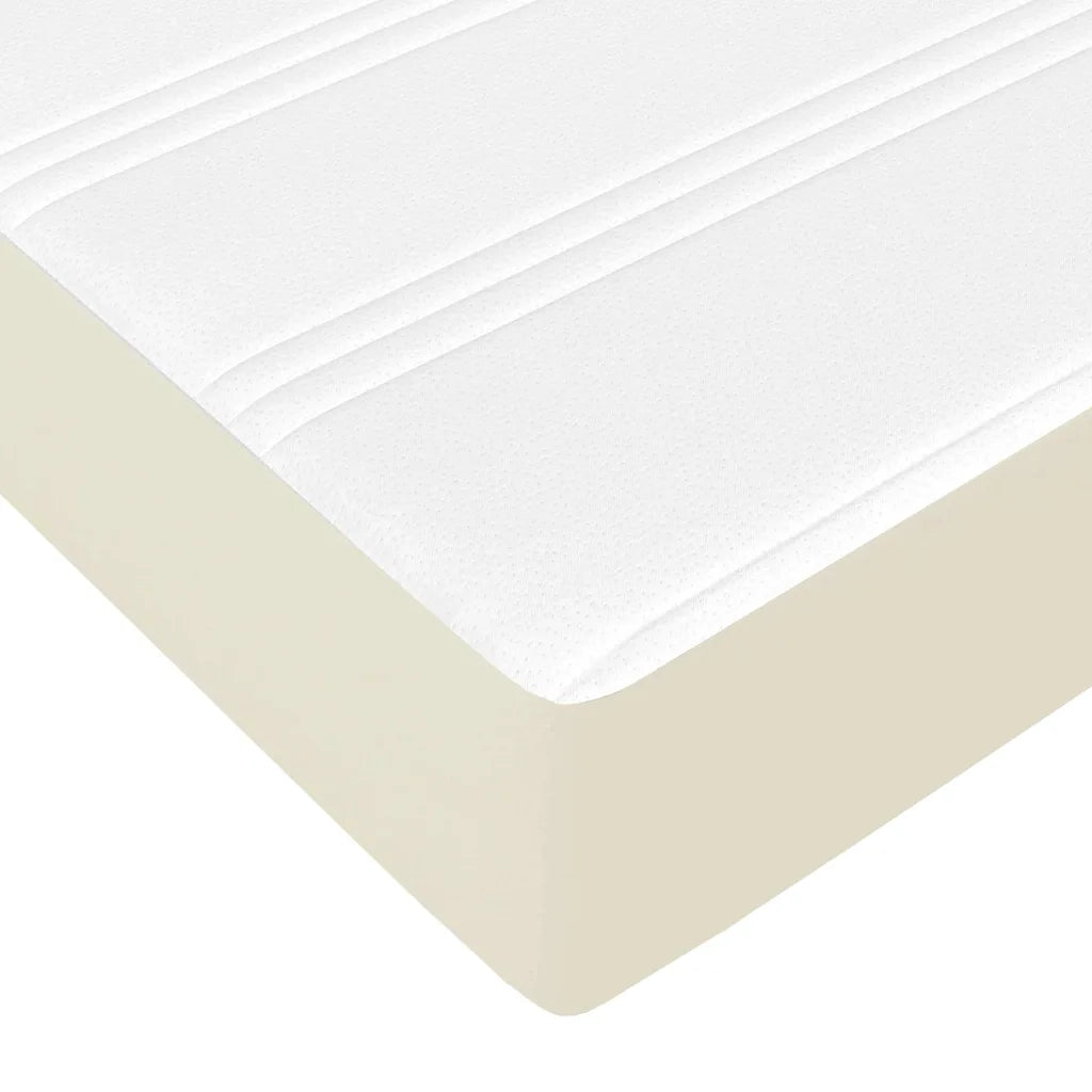 Struttura del letto con materasso Crema 200 x 200 cm Tessuto