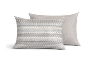 Coppia Di Federe Piazzate In 100% Cotone In Fantasia Baia Double Face - Federe - Beige