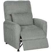 Poltrona Reclinabile con Riscaldamento 8 Punti Massaggio e 5 Modalità 88x93x102 cm in Tessuto Ciniglia Grigio Carbone