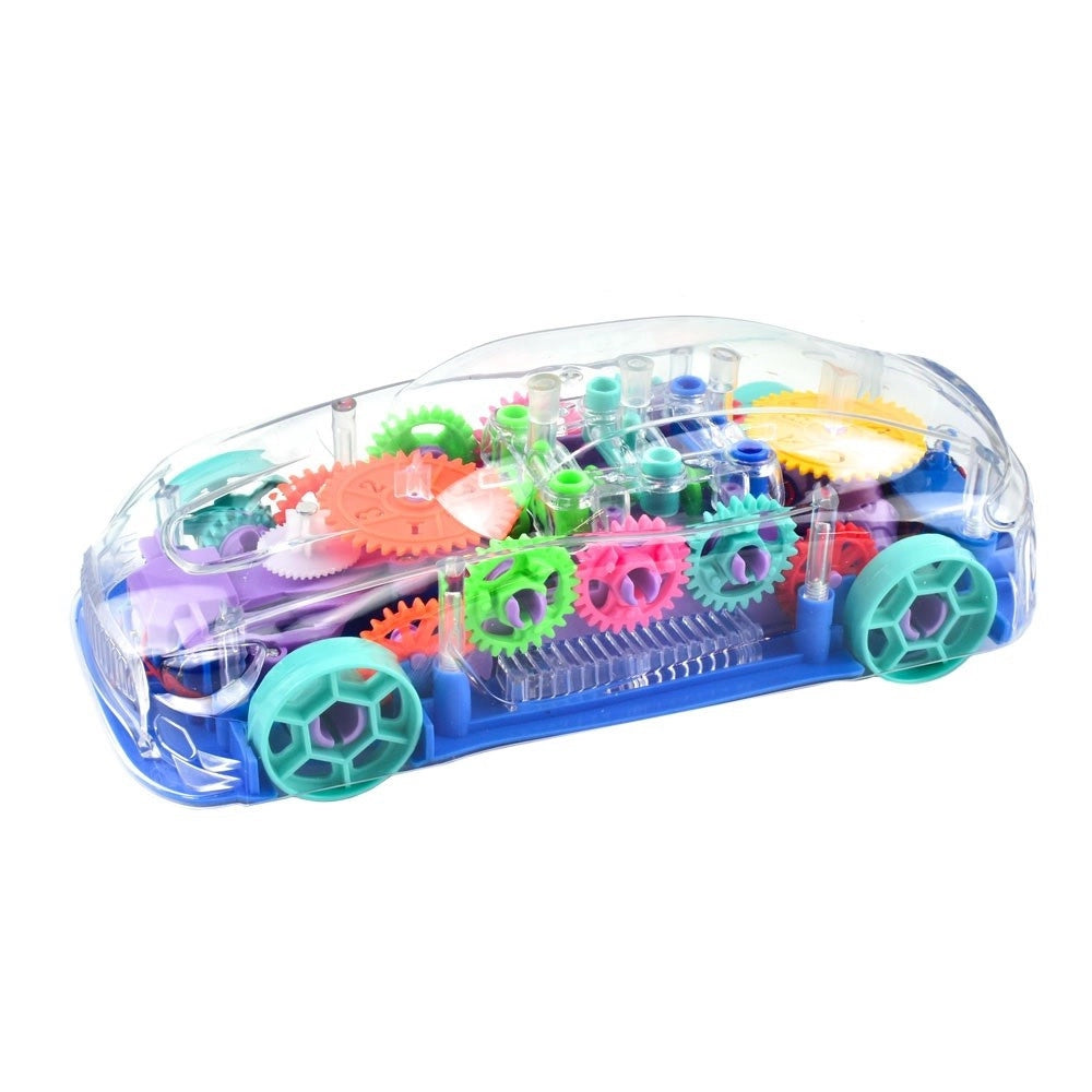 Trade Shop - Auto Vettura Trasparente Con Ingranaggi A Vista Luce Illuminazione A Led Q-66107 -
