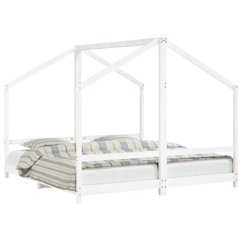 Giroletto per Bambini | Letto Infantile | Lettino Bianco 2x(90x190)cm Legno Massello Pino